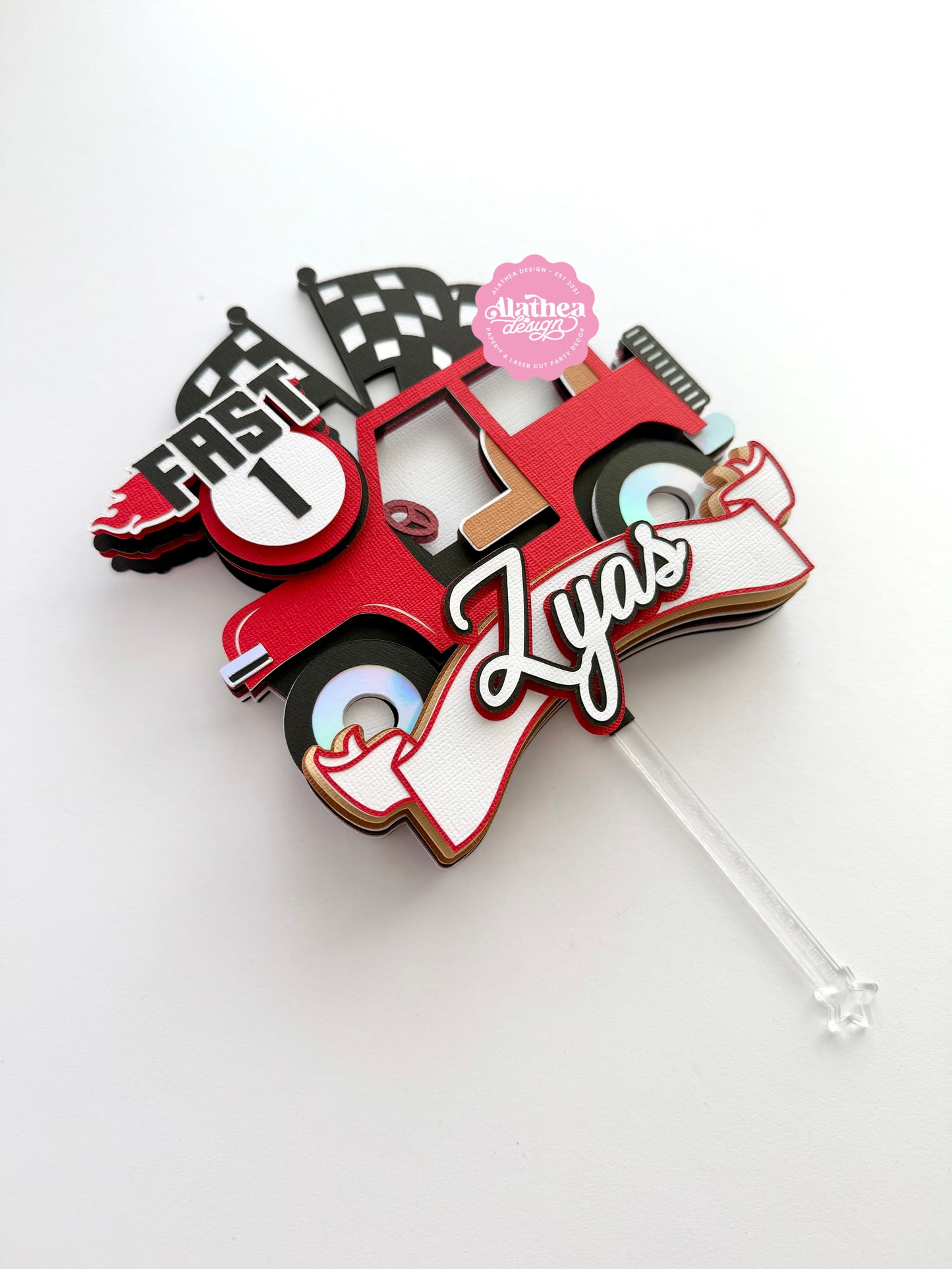 Jeep Cake Topper | Fast One Theme | Red Car Cake Topper