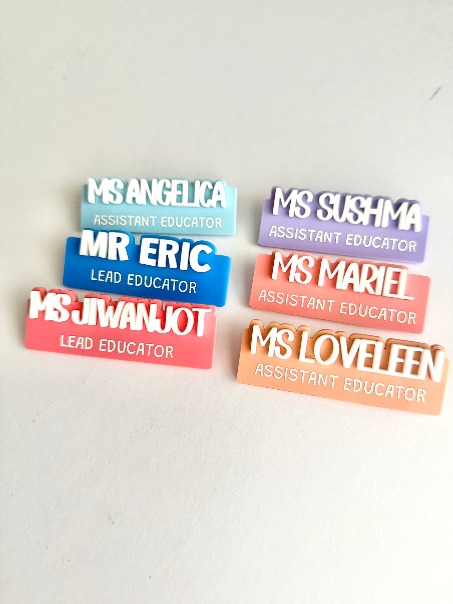 Personalised Occupation Name Acrylic Badges