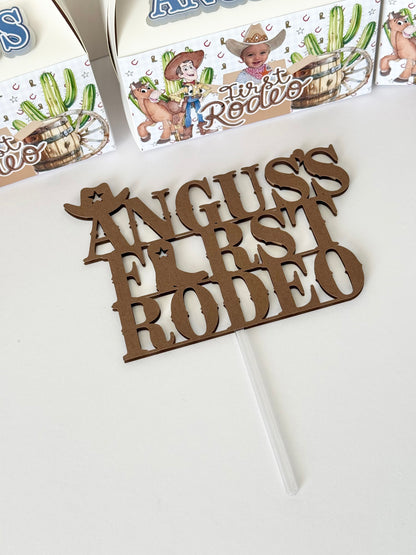 Personalised First Rodeo Cake Topper