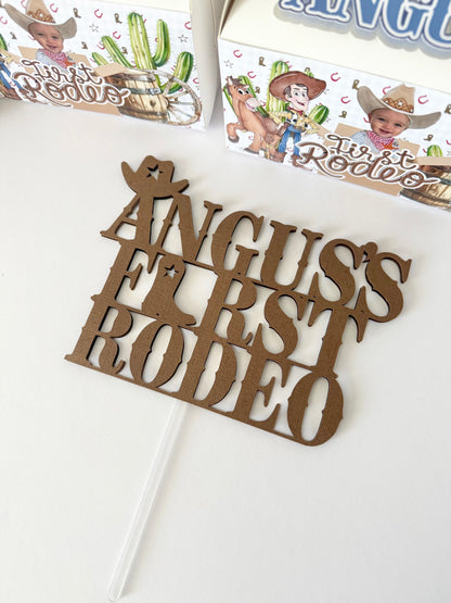 Personalised First Rodeo Cake Topper