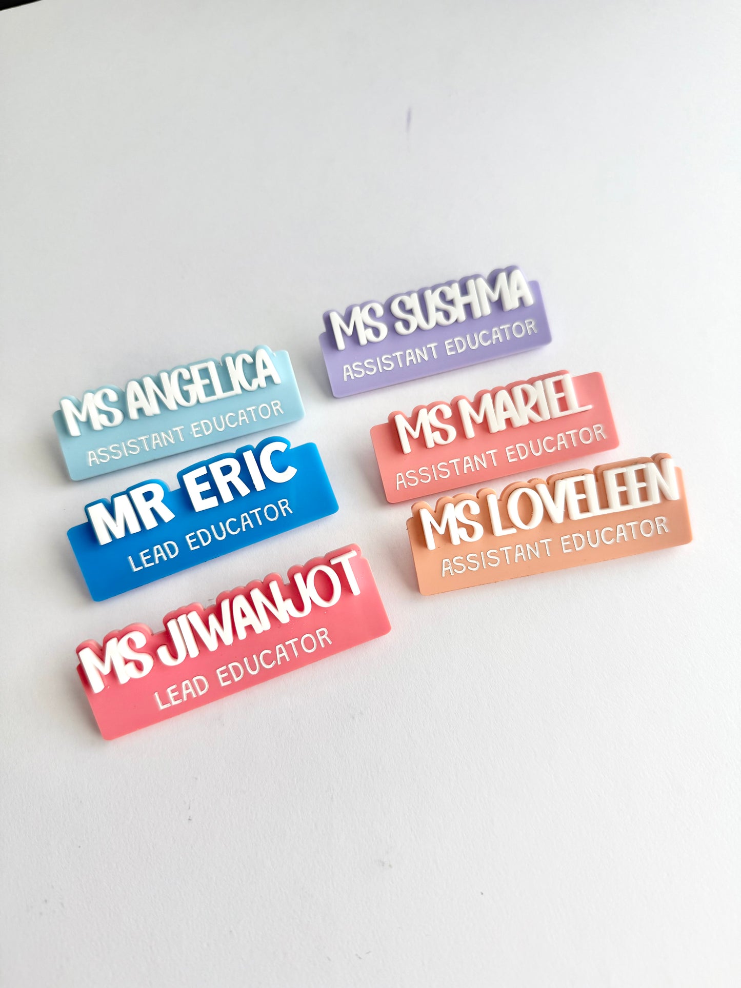 Personalised Occupation Name Acrylic Badges