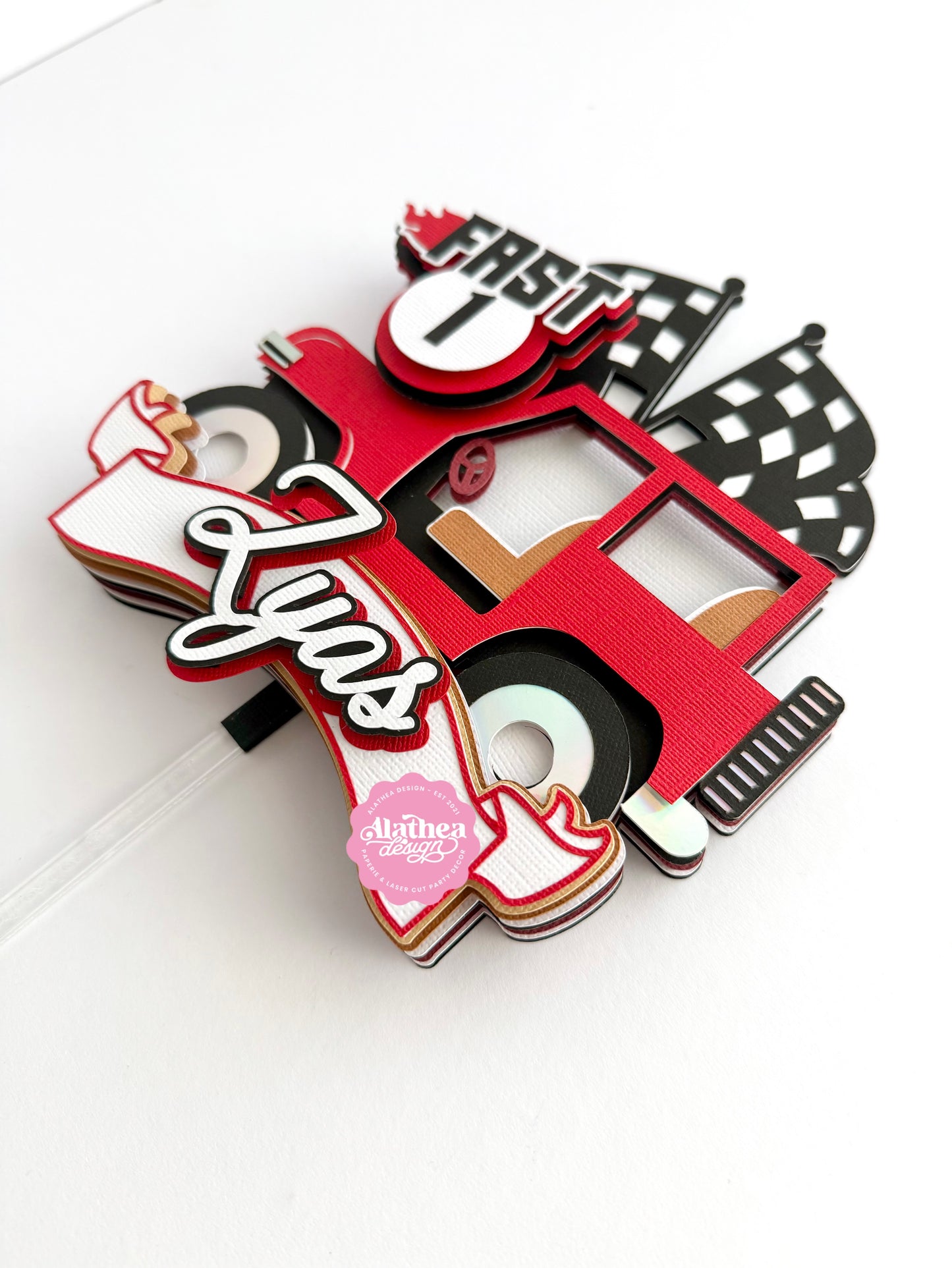 Jeep Cake Topper | Fast One Theme | Red Car Cake Topper