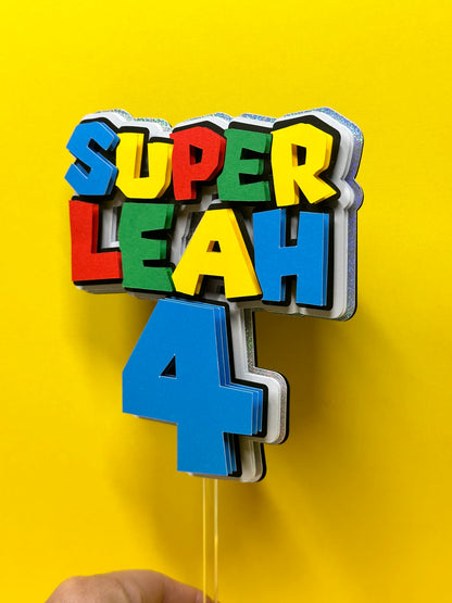 Super Mario Bros Logo Inspired Cake Topper