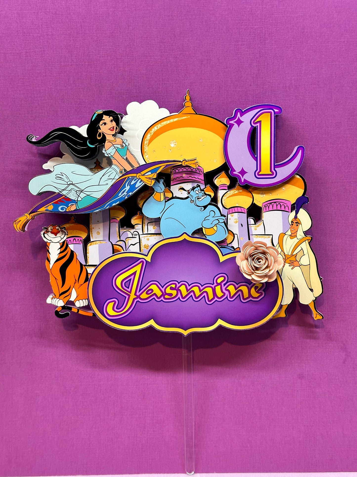 Princess Jasmine Cake Topper | Aladdin Theme Cake Topper