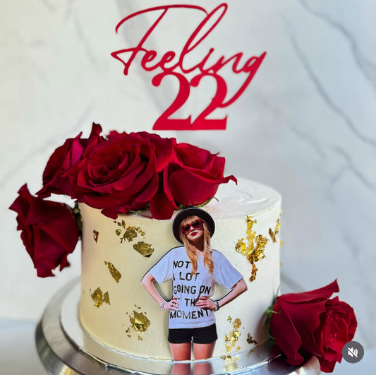 Feeling 22 Cake Topper & Taylor Swift Fropper Set