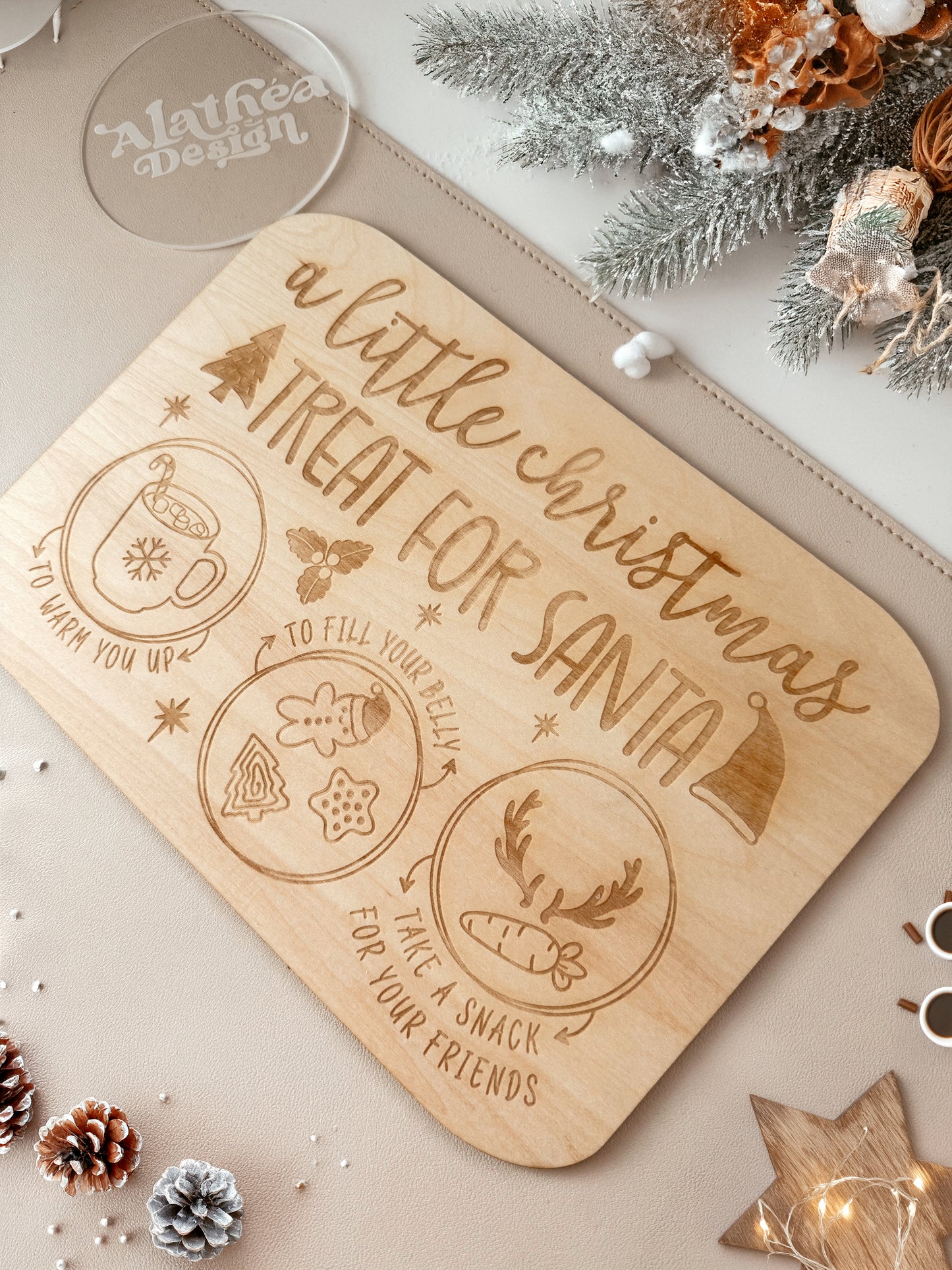 Personalised Santa Treat Christmas Board | Night Before Christmas